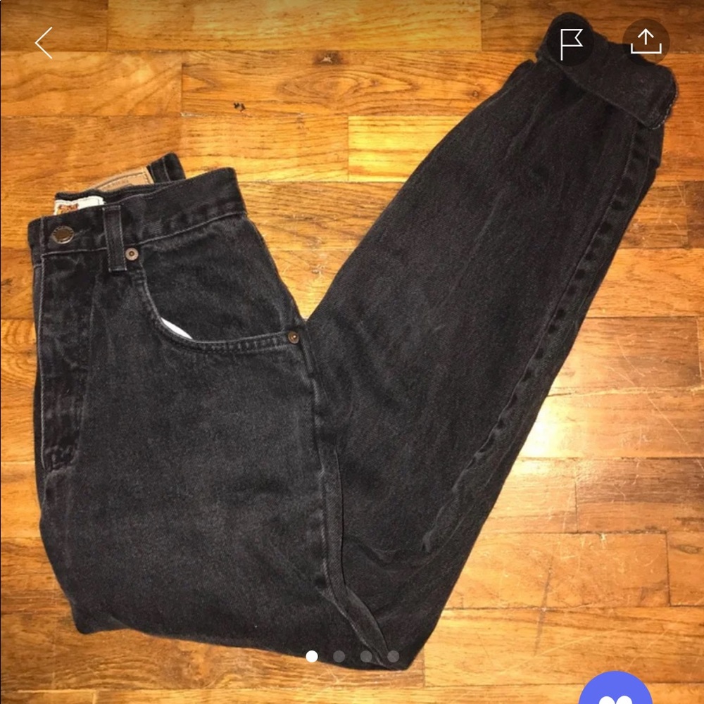 Vintage High Waisted Mom Jeans Black